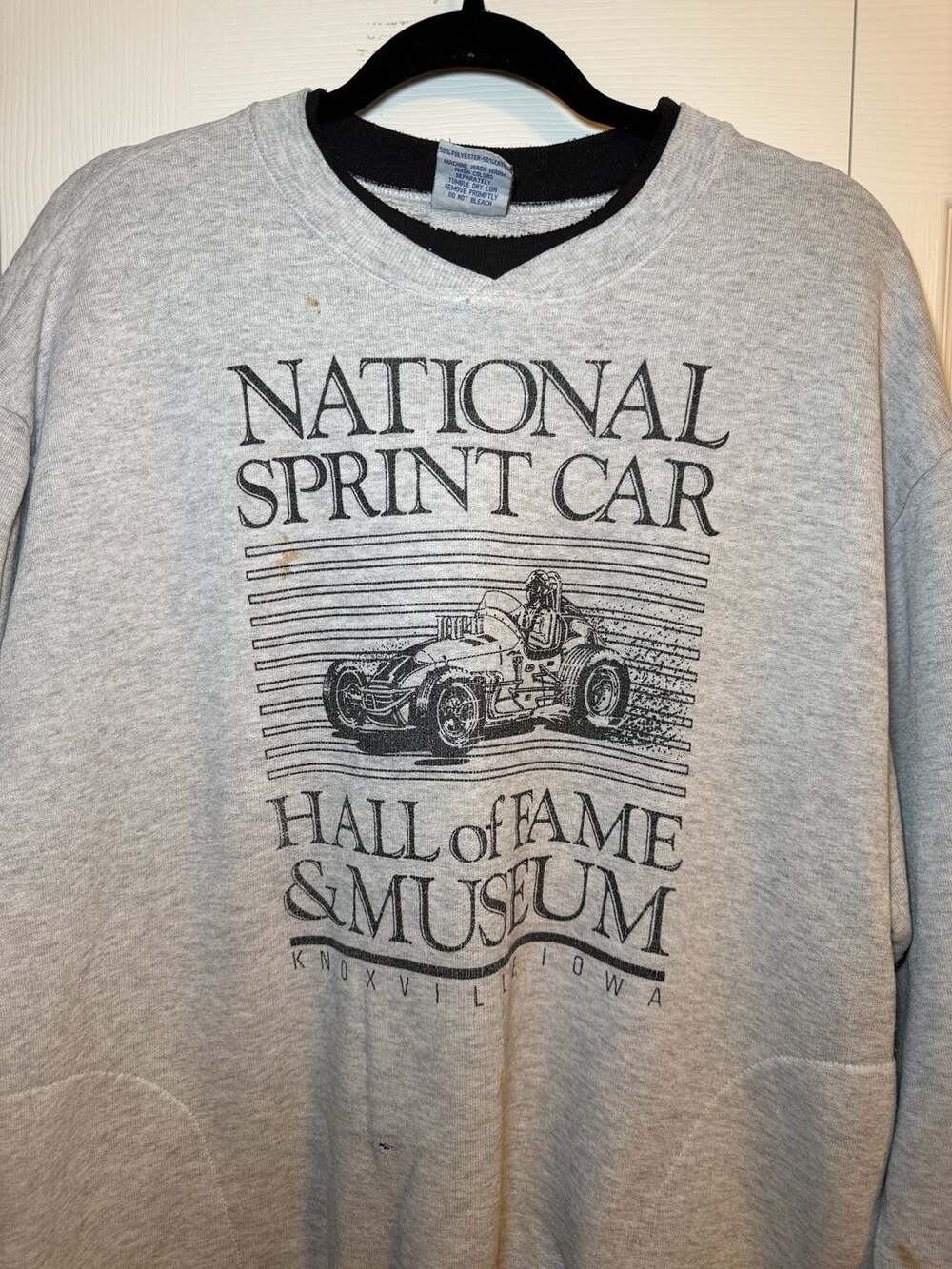 Vintage National Sprint Car Hall Of Fame & Museum Knoxville Iowa Grey Sweatshirt